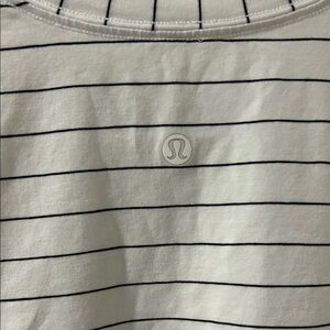 lululemon athletica Black and White Striped Short Sleeve Tee